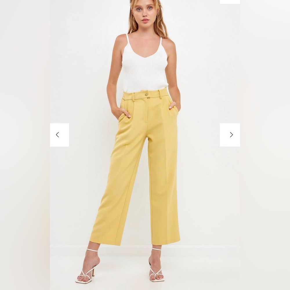 NWOT English Factory | Yellow Wide Leg Trouser Size L